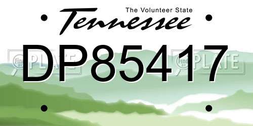 DP85417 Tennessee License Plate