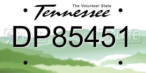 DP85451 Tennessee License Plate