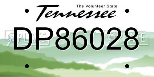 DP86028 Tennessee License Plate