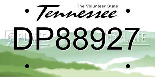 DP88927 Tennessee License Plate