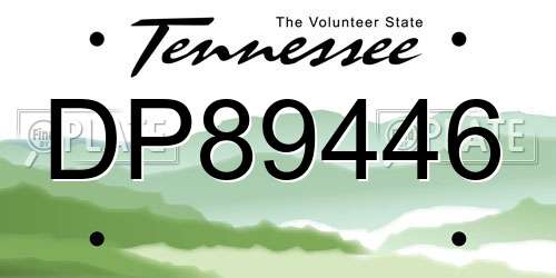 DP89446 Tennessee License Plate