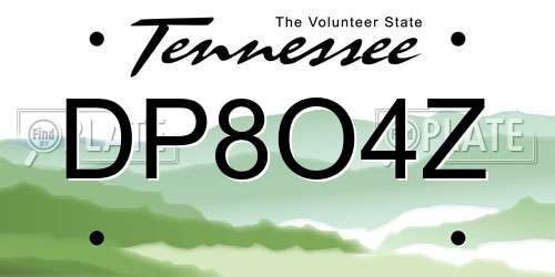 DP8O4Z Tennessee License Plate