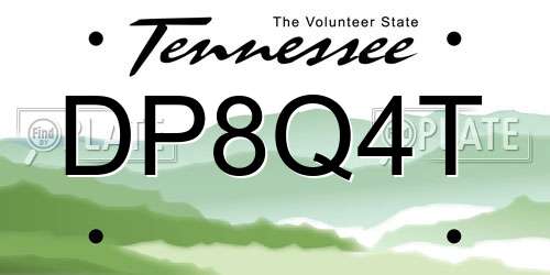 DP8Q4T Tennessee License Plate