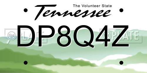 DP8Q4Z Tennessee License Plate