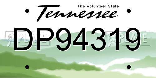DP94319 Tennessee License Plate