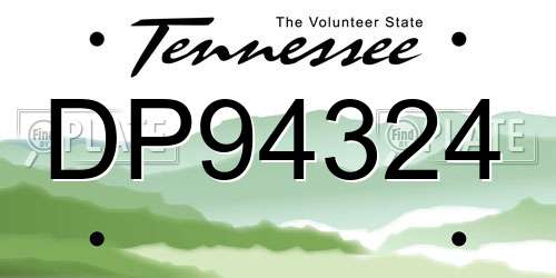 DP94324 Tennessee License Plate