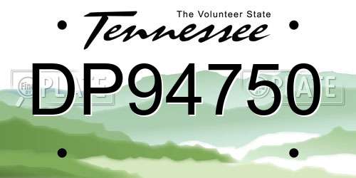 DP94750 Tennessee License Plate
