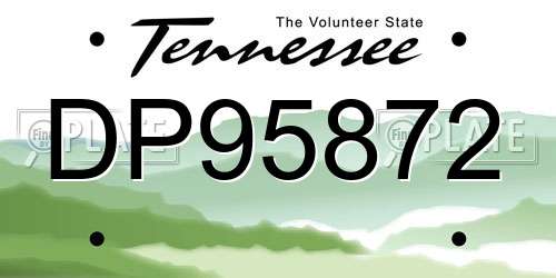 DP95872 Tennessee License Plate