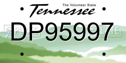 DP95997 Tennessee License Plate