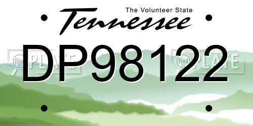 DP98122 Tennessee License Plate