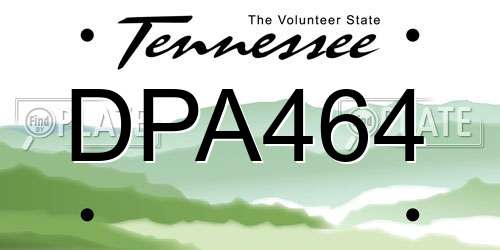 DPA464 Tennessee License Plate