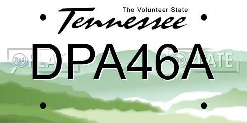 DPA46A Tennessee License Plate