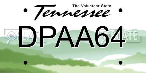 DPAA64 Tennessee License Plate