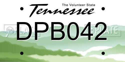 DPB042 Tennessee License Plate