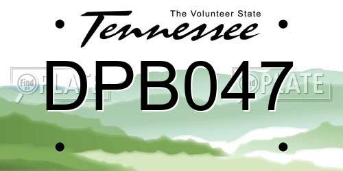 DPB047 Tennessee License Plate
