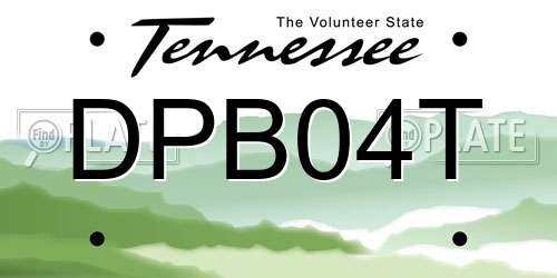 DPB04T Tennessee License Plate