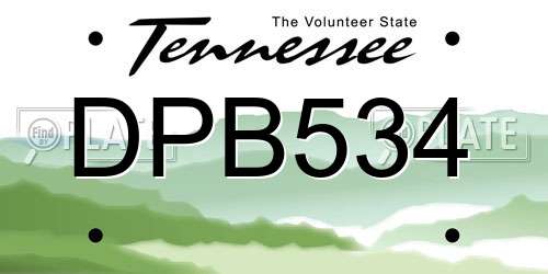 DPB534 Tennessee License Plate