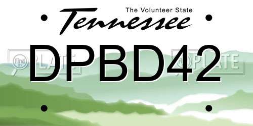 DPBD42 Tennessee License Plate
