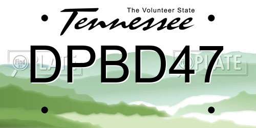 DPBD47 Tennessee License Plate