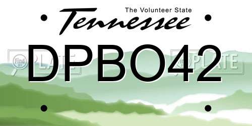 DPBO42 Tennessee License Plate