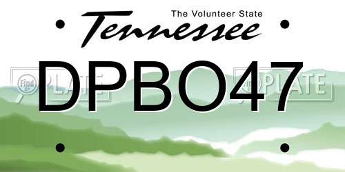 DPBO47 Tennessee License Plate