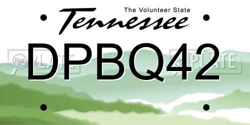 DPBQ42 Tennessee License Plate