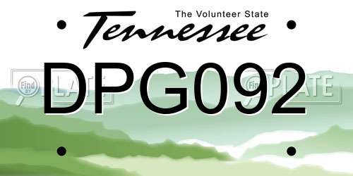 DPG092 Tennessee License Plate
