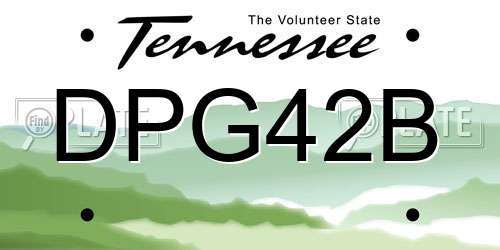 DPG42B Tennessee License Plate