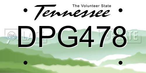 DPG478 Tennessee License Plate