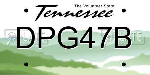 DPG47B Tennessee License Plate