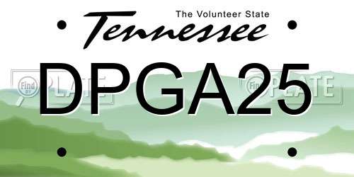 DPGA25 Tennessee License Plate