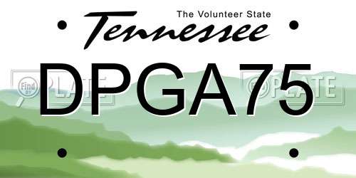 DPGA75 Tennessee License Plate