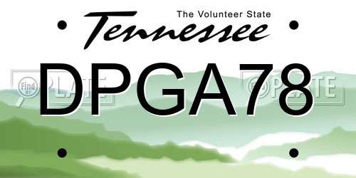 DPGA78 Tennessee License Plate