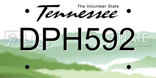 DPH592 Tennessee License Plate