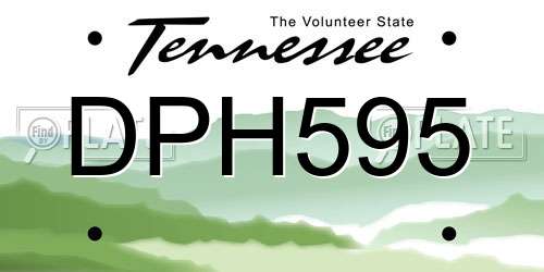 DPH595 Tennessee License Plate