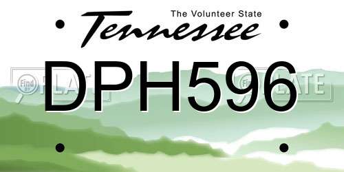 DPH596 Tennessee License Plate