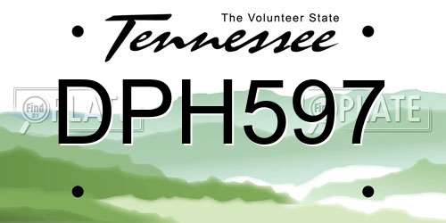 DPH597 Tennessee License Plate