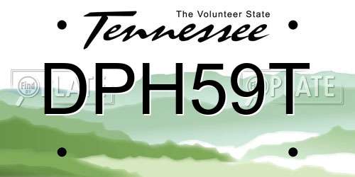 DPH59T Tennessee License Plate