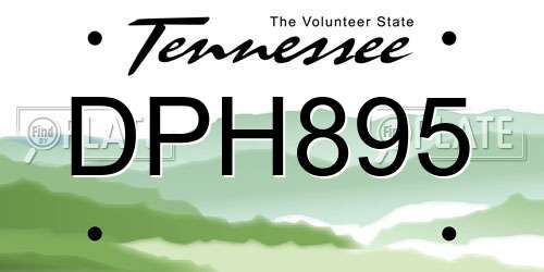 DPH895 Tennessee License Plate