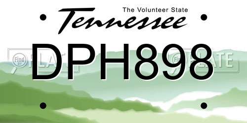 DPH898 Tennessee License Plate