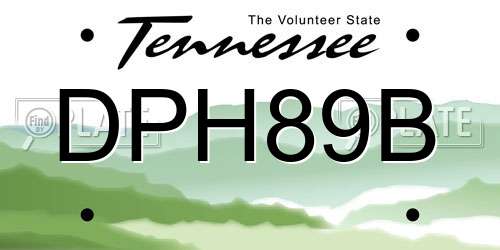 DPH89B Tennessee License Plate
