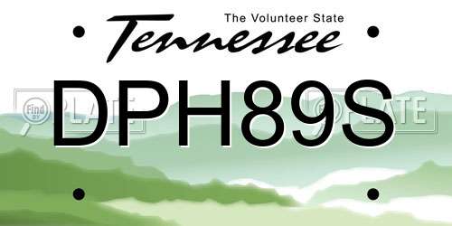 DPH89S Tennessee License Plate