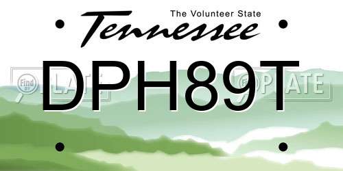 DPH89T Tennessee License Plate