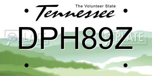 DPH89Z Tennessee License Plate