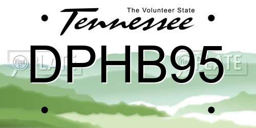 DPHB95 Tennessee License Plate