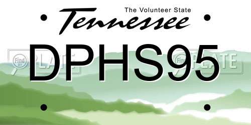 DPHS95 Tennessee License Plate
