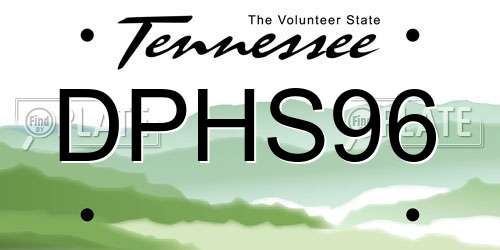 DPHS96 Tennessee License Plate