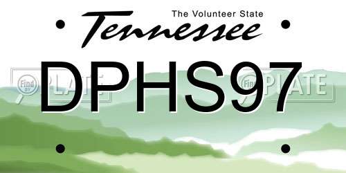DPHS97 Tennessee License Plate