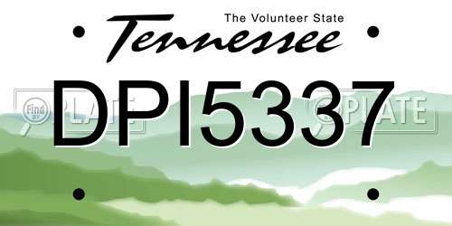 DPI5337 Tennessee License Plate