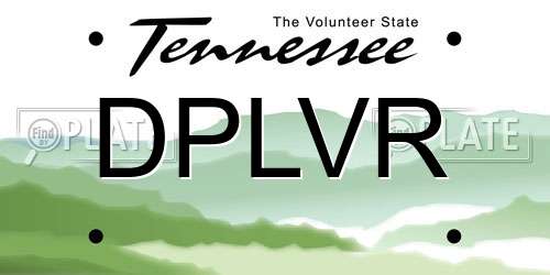 DPLVR Tennessee License Plate